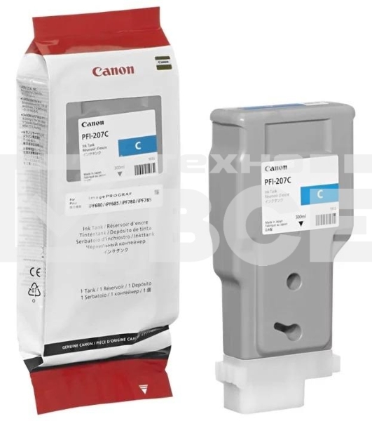 Картридж струйный Canon PFI-207 C голубой для для iPF680/685/780/785 300ml (8790B001)