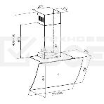 Вытяжка каминная Lex Plaza GS 600 BL черный управление: сенсорное (1 мотор), фото2