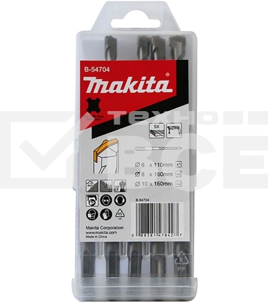 Набор буров Makita B-54704 по бетону/камню (5пред.) для перфораторов
