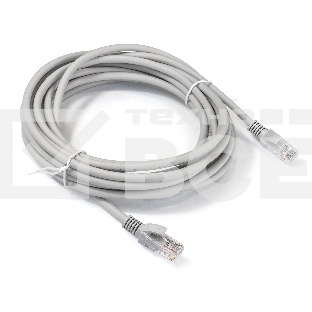 Патч-корд ExeGate EX286385RUS UTP-RJ45-RJ45-5e-5M-LSZH-GY, UTP, cat.5e, LSZH, 5м, серый