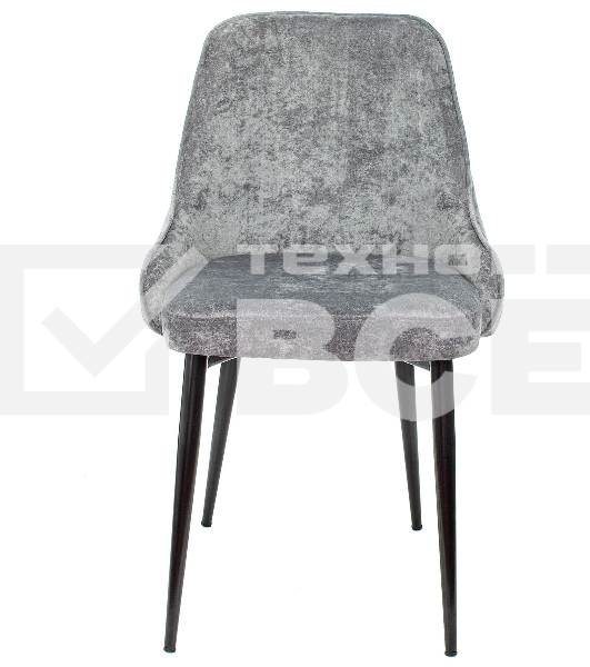 Стул для кухни Бюрократ KF-5_2 Light 19, комплект 2шт серый металл черный на ножках (KF-5/LT19_2)