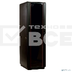 Шкаф телекоммуникационный напольный 42U (600x1000) дверь стекло (3 места), черный, фото4