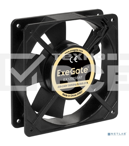 Вентилятор для корпуса ExeGate EX12025BAT черный, 120 мм, 2200 об/мин, 32 дБ