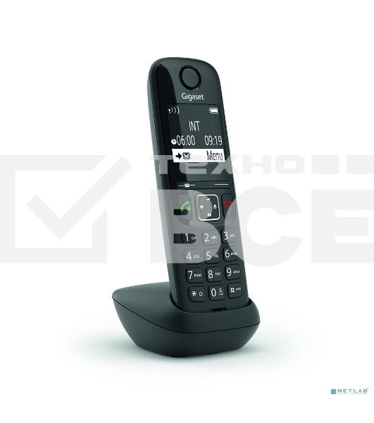 Дополнительная трубка Dect Gigaset AS690HX черный для AS690