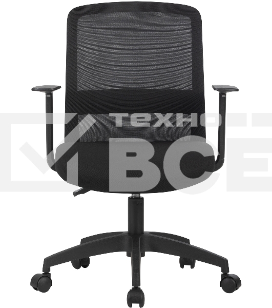 Кресло компьютерное Cactus CS-MC333-BK черный, сиденье черный, сетка/ткань, низк.спин. крестов. пластик, пластик черный