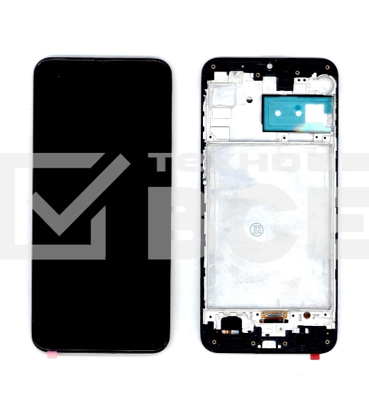 Дисплей (модуль) для Samsung Galaxy M21 SM-M215 в сборе с тачскрином и рамкой (OLED) черный