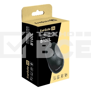 Мышь проводная ExeGate Professional Standard B100L черный, 1000 dpi, USB, кнопки - 3
