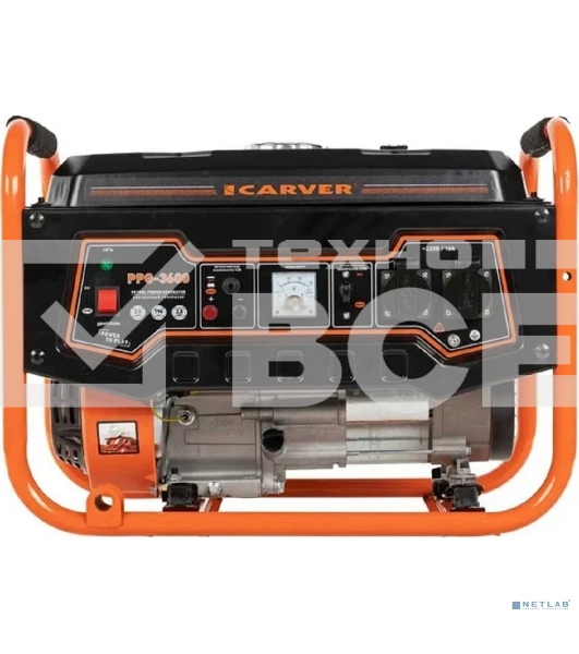 Электрогенератор бензиновый Carver PPG-3600, 2.8 кВт, 67 дБ, 40 кг