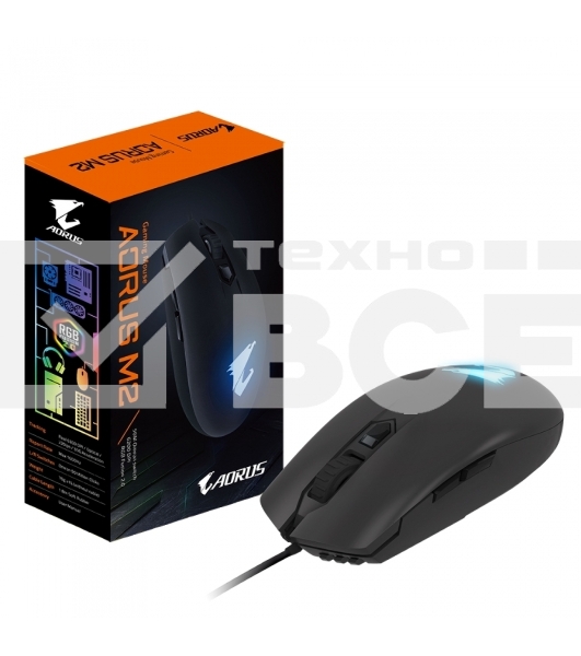 Мышь проводная Gigabyte AORUS M2, USB MICE, IR, BK GM-AORUS M2