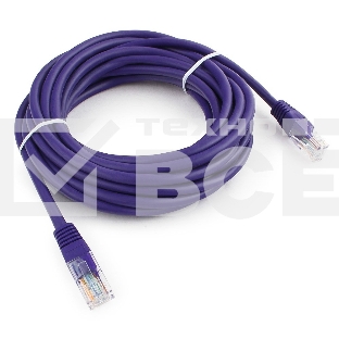Патч-корд UTP Cablexpert кат.5e, 5м, литой, многожильный (фиолетовый)