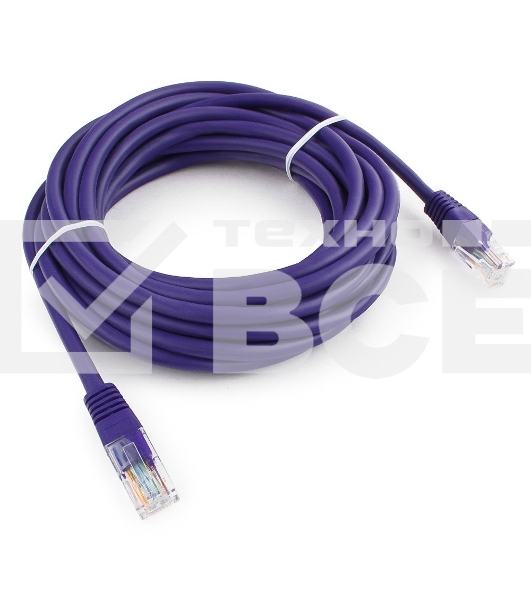 Патч-корд UTP Cablexpert кат.5e, 5м, литой, многожильный (фиолетовый)