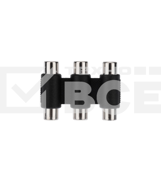 Переходник 3 гнезда RCA - 3 гнезда RCA, тринокль  Rexant