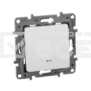 Переключатель с подсветкой, 10AX, бел. ETIKA 