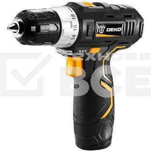 Дрель-шуруповерт аккумуляторная Deko GCD12DU3 SET 4, 12В, 2 АКБ, Кейс