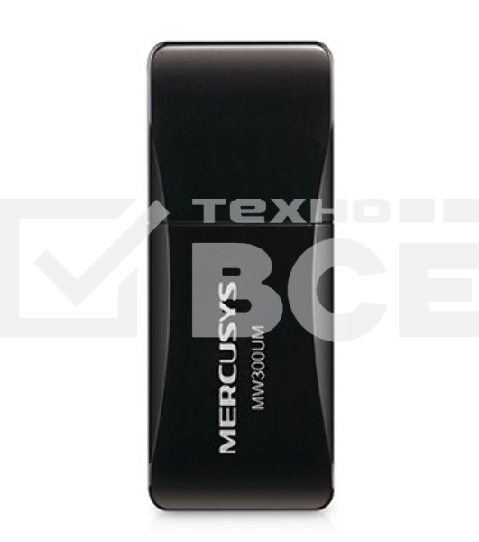 Сетевой адаптер USB2.0 адаптер Mercusys MW300UM, 300Мбит/с, компактный