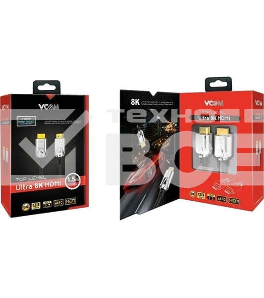 Кабель HDMI 19M/M,ver. 2.1, 8K@60 Hz 1.5m VCOM <CG862-1.5M> VCOM/TELECOM