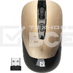 Мышь беспроводная Defender Wave MM-995 золотистый, 1600 dpi, радиоканал, USB, кнопки - 4, фото 1