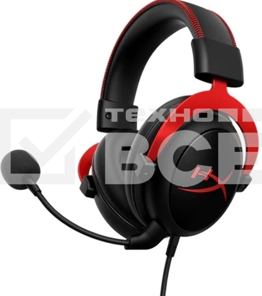 Наушники с микрофоном HyperX Cloud II черный/красный 1м мониторные оголовье (4P5M0AA)