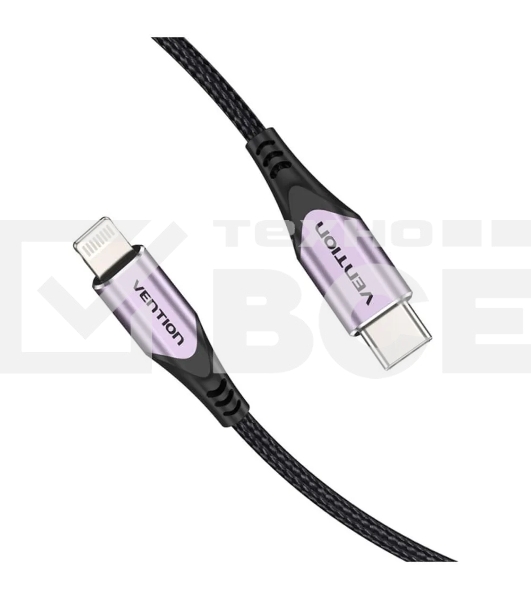 Кабель Vention USB 2.0 CM/Lightning 8M для iPad/iPhone - 1м. Фиолетовый