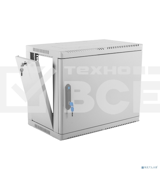 Шкаф коммутационный ЦМО (ШРН-9.350.1) настенный 9U 600x350мм пер.дв.стал.лист 200кг серый 300мм 180град.