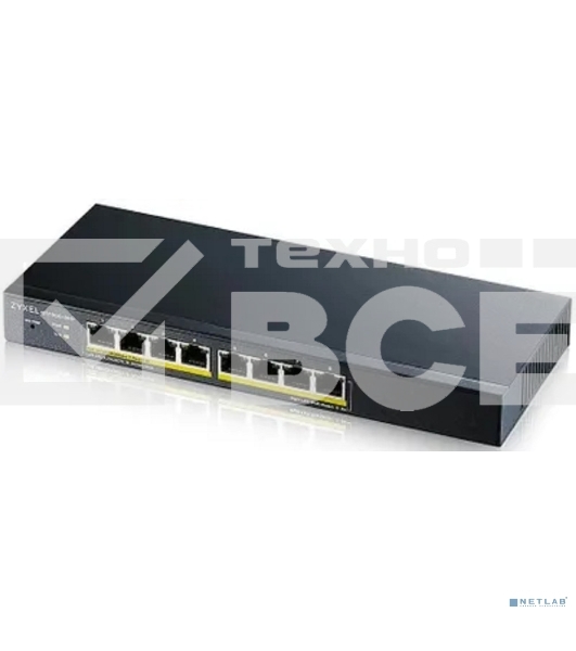 Коммутатор Smart L2 PoE+ Zyxel GS1900-8HP, 8xGE PoE+, настольный, бесшумный, бюджет PoE 70 Вт