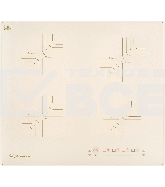 Встраиваемые индукционные панели Kuppersberg ICS 606 C, коллекция Classic, 60 см, прямые края, 9 уровней мощности, инвертер, кнопка блокировки панели, бустер, блокировка управления, Stop and Go, таймер, автоматическое отключение, электронное/сенсорное упр
