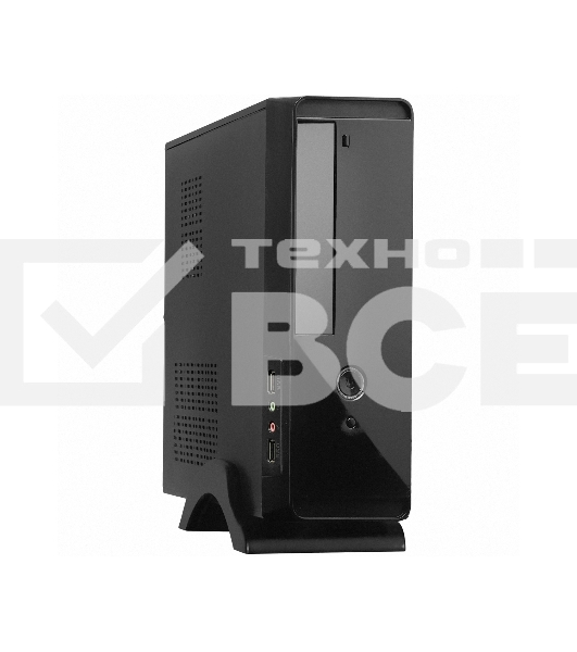 Компьютерный корпус MiniITX ExeGate MI-209 Black, miniITX/mATX, (M400, 80мм), 2хUSB, Audio