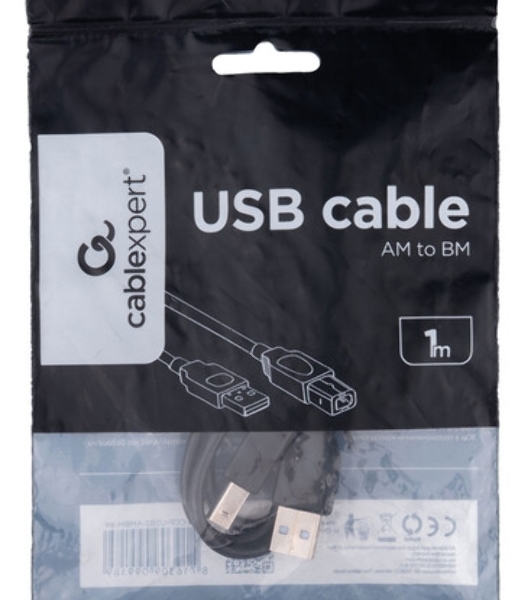 Кабель USB2.0 Pro Cablexpert CCP-mUSB2-AMBM-1M, AM/microBM 5P, 1м, экран, черный, пакет