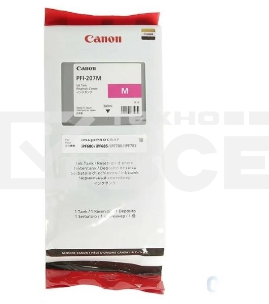 Картридж струйный Canon PFI-207 M пурпурный для для iPF680/685/780/785 300ml (8791B001)