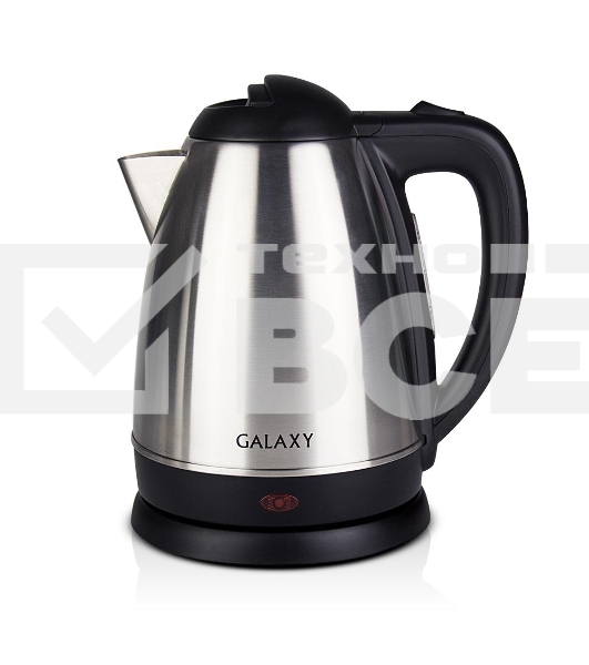 Чайник электрический Galaxy GL 0304, серый, металл, 2000 Вт, 1,8 л, съемный фильтр, шкала уровня воды