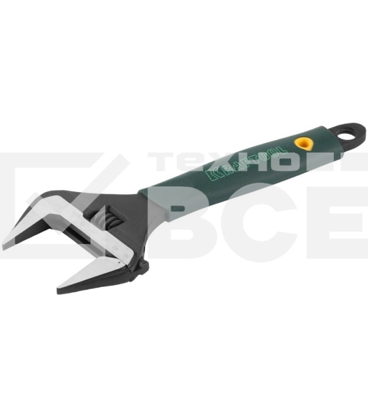 Ручной инструмент KRAFTOOL 27258-20 Ключ разводной { Cr-V,фосфатир,эргоном рукоятка из эластомера,увелич зев,угол наклона губок 15град,200мм/8
