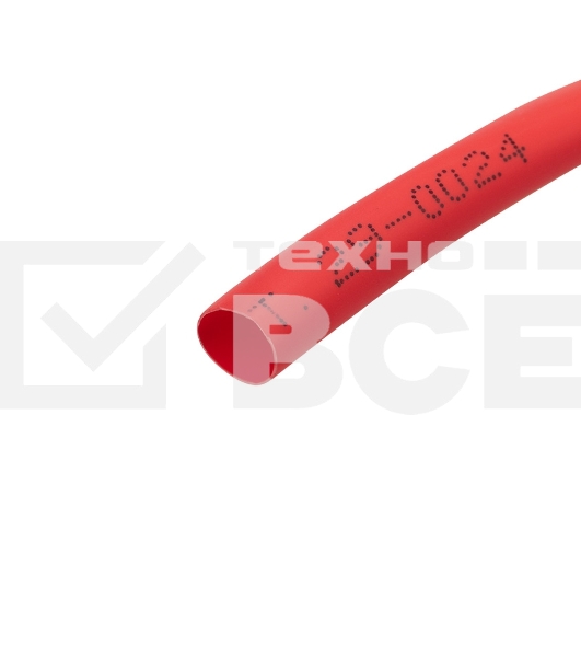Трубка термоусаживаемая Rexant 5,0/2,5 мм красная, ролик 2,44 м
