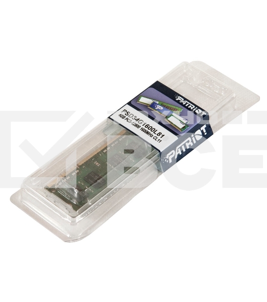 Оперативная память Patriot Signature, DDR3L, 4GB (1x4 GB), 1600 MHz, CL11