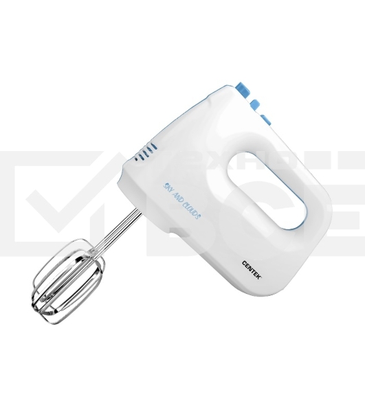 Миксер Centek CT-1128 (бел/синий) 400Вт, 6 скоростей + турбо, взбивание /замешивание, эколог. корпус