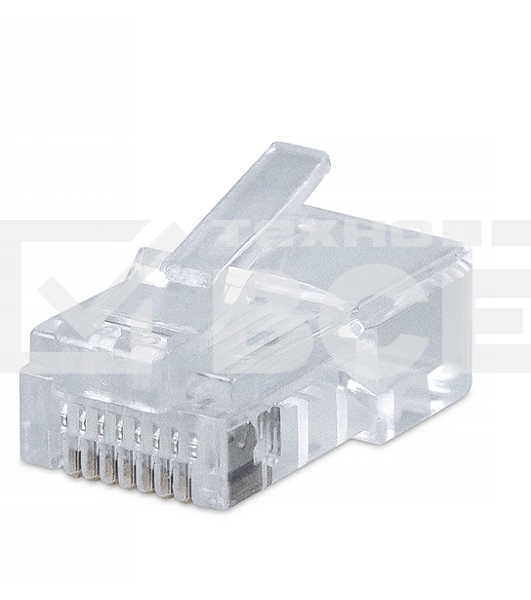 Коннектор Cabeus 8P8C RJ-45 под витую пару, категория 5e, универсальный, для проводников с толщ. по изол. до 1,05 мм