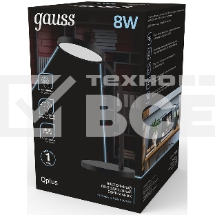 Светильник Gauss GT5032 настольный на подставке черный 8Вт