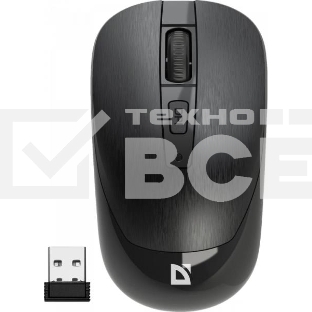 Мышь беспроводная Defender Wave MM-995 черный, 1600 dpi, радиоканал, USB, кнопки - 4