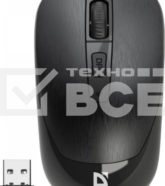 Мышь беспроводная Defender Wave MM-995 черный, 1600 dpi, радиоканал, USB, кнопки - 4