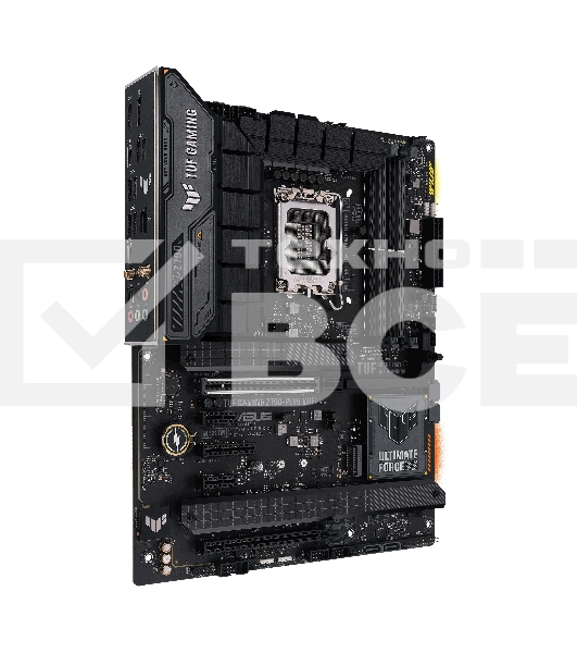 Материнская плата ASUS TUF GAMING Z790-PLUS WIFI, LGA 1700, Intel Z790, 4xDDR5, 4xSATA, 4xM.2, 1xPCIe 5.0 x16, 1xPCIe 4.0 x4, 2xUSB-A 3.2 Gen 2, 4xUSB-A 3.2 Gen 1, 1xUSB-C 3.2 Gen 2, 1xUSB-C 3.2 Gen 2x2, 1x2.5Gb LAN, 5x3.5 мм, 7.1, Standard-ATX