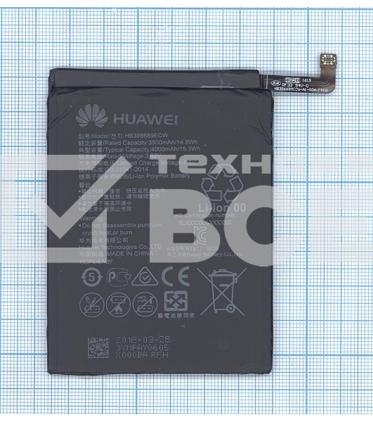 Аккумуляторная батарея для Huawei Ascend Mate 9 4000mAh / 15.28Wh, 3,82V HB396689ECW