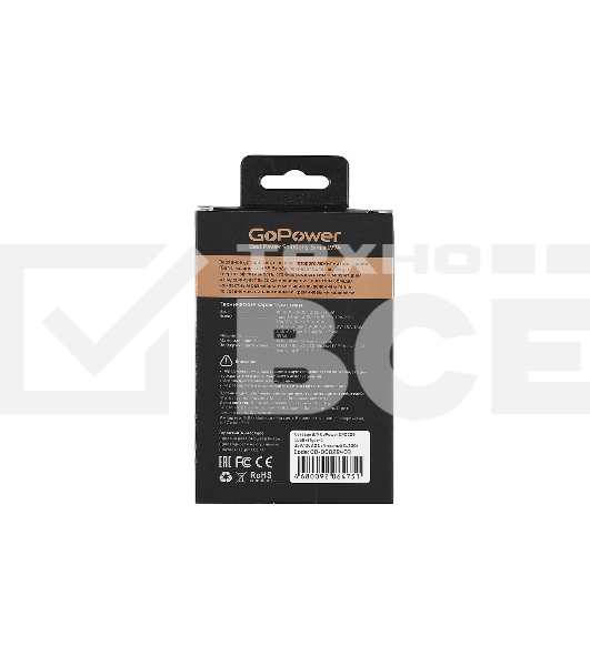 Зарядное устройство GOPOWER 1USB+1TYPE-C 35W QC3.0 00-00028403 черный
