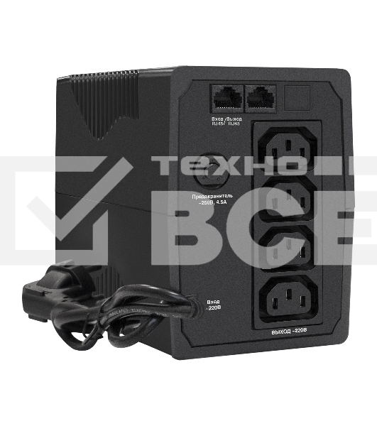 Источник бесперебойного питания ExeGate EP285473RUS Power Back BNB-850.LED.AVR.C13.RJ <850VA/480W, LED, AVR,4*IEC-C13, RJ45/11, Black>