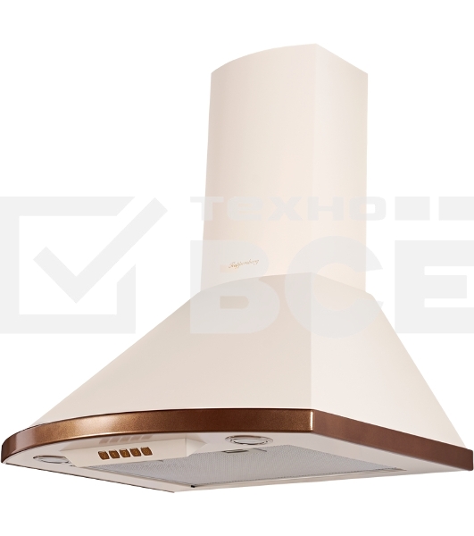 Вытяжка каминная Kuppersberg BONA 60 C бежевый/бронзовый, 59.5 см, 650 куб. м/ч, 58 дБ