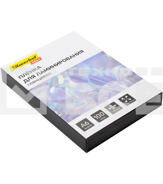 Пленка для ламинирования Silwerhof 100мкм A6 (100 шт) глянцевая 111x154 мм Daily