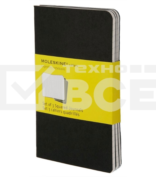 Блокнот Moleskine CAHIER JOURNAL QP312 Pocket 90x140мм обложка картон 64стр. клетка черный (3шт)