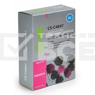 Картридж струйный Cactus CS-C4847 №80 пурпурный (350 мл.) для HP DesignJet 1050C/1055CM/1000