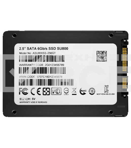 Накопитель SSD ADATA SU800, 256Gb, SATA III, 2.5