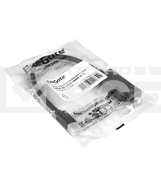 Кабель-переходник Exegate EX284922RUS  miniDisplayPort-HDMI ExeGate EX-mDPM-HDMIF-0.15 (mini20M/19F, 0,15м)
