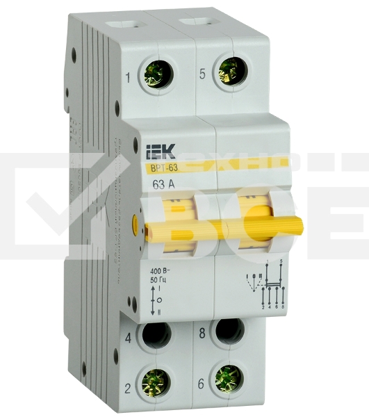 Выключатель-разъединитель трехпозиционный Iek MPR10-2-063 ВРТ-63 2P 63А