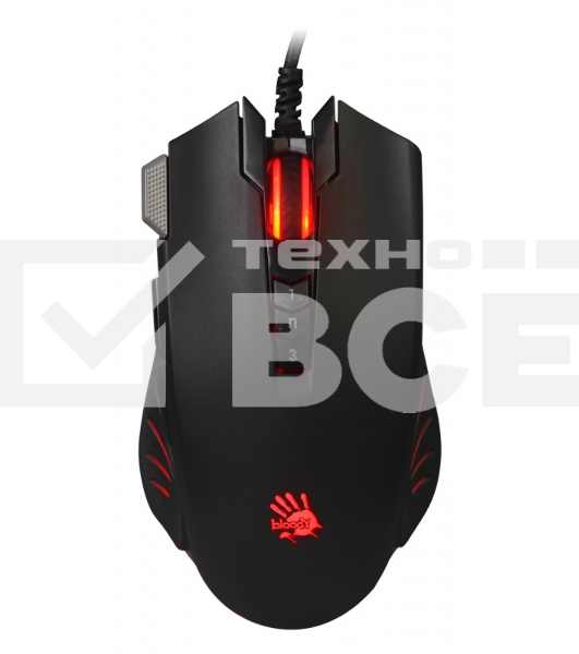 Мышь проводная A4Tech Bloody V9M черный, 4000 dpi, USB, кнопки - 9